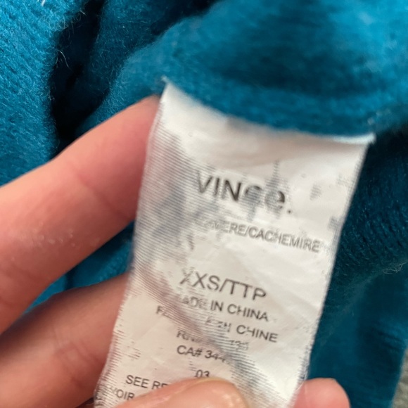 Vince xxs teal colour 100% cashmere sweater - Picture 5 of 6